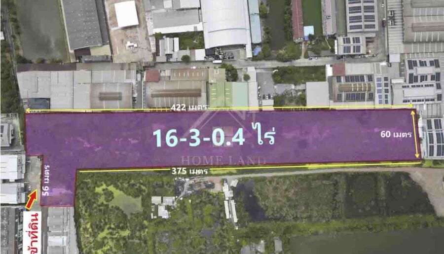 ที่ดินเปล่า 16-3-0.4 ไร่ ในโครงการ หมื่นทรัพย์แลนด์ สมุทรสาคร