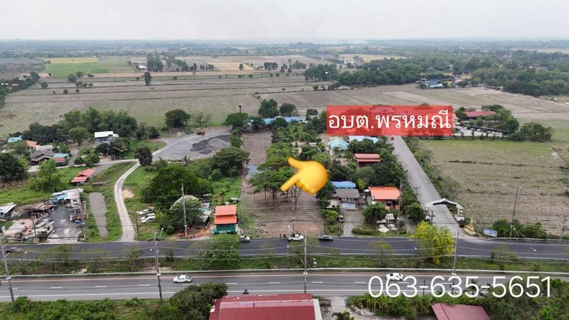 ขายที่สวยติดถนนใหญ่สี่เลน เส้นสุวรรณศร ใกล้อบต.พรหมณี