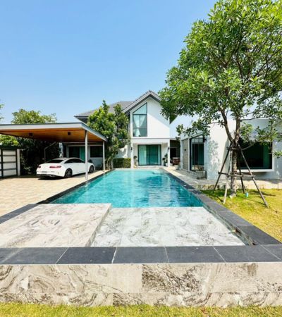 พูลวิลล่าส่วนตัว สไตล์โมเดิร์น (โซนสันนาเม็ง สันทราย) น้ำไม่ท่วม