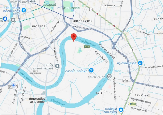 ขายที่ดินติดแม่น้ำเจ้าพระยาในคุ้งบางกะเจ้า ตรงข้ามคลองเตย