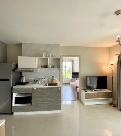 D Condo Nim ห้องมุม 2 ห้องนอน เฟอร์นิเจอร์ครบ เครื่องใช้ไฟฟ้าพร้อ