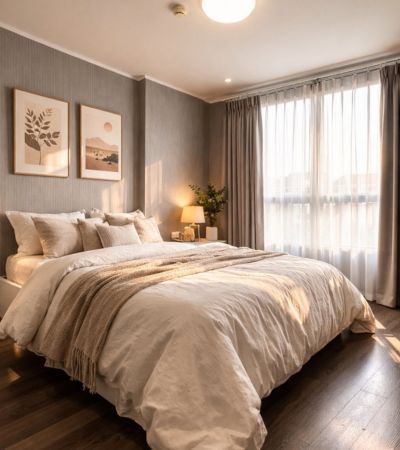 ดีเวียง สันติธรรม ห้องมุม ตกแต่งพร้อมอยู่ เฟอร์ฯและเครื่องใช้ไฟฟ้