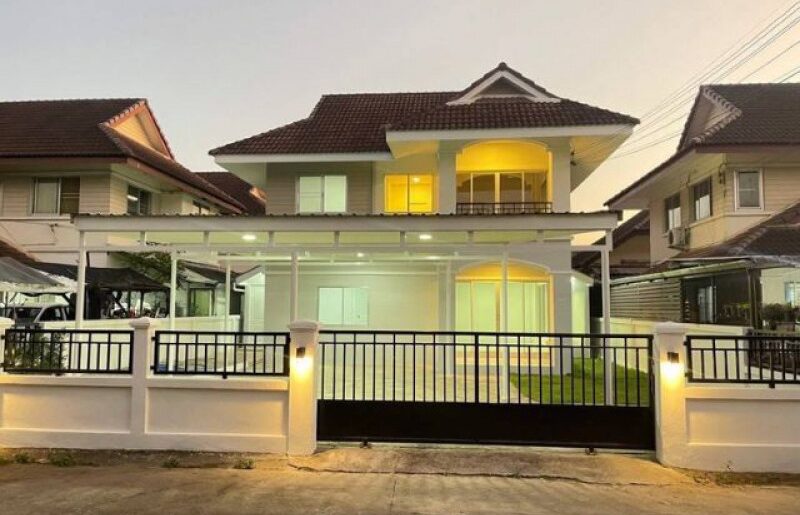 หมู่บ้านคัทลียา หนองจ๊อม รีโนเวทใหม่ หลังใหญ่ เงียบสงบ พื้นที่สวน